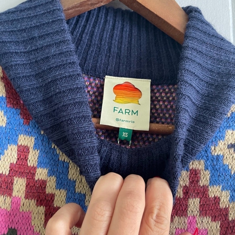 Farm Rio Rauti Colorful Sweater Dress XS - Picture 3 of 4